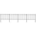 OGRODZENIE Z PRĘTÓW Z GROTAMI STALOWE 6,8X 1,2M CZARNE