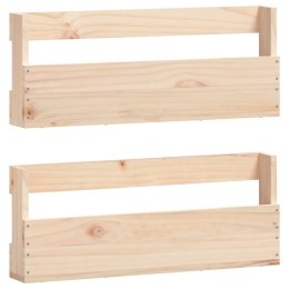 ŚCIENNE PÓŁKI NA BUTY, 2 SZT., 59X9X23 CM, SOSNA