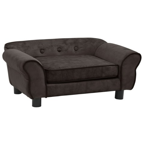 SOFA DLA PSA BRĄZOWA 72X45X30CM PLUSZOWA