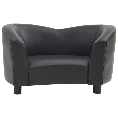 SOFA DLA PSA CZARNA 67X41X39CM SZTUCZNA SKÓRA