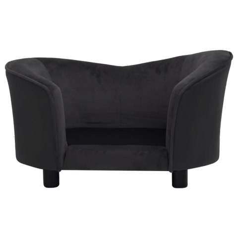 SOFA DLA PSA CZARNA 69X49X40CM PLUSZ I SZTUCZNA SKÓRA