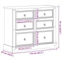 KOMODA CORONA 110X43X91CM LITE DREWNO SOSNOWE