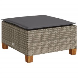 STOŁEK OGRODOWY Z PODUSZKĄ SZARY 63,5X56X32CM RATTAN PE