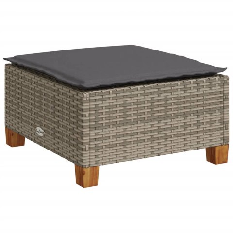 STOŁEK OGRODOWY Z PODUSZKĄ SZARY 63,5X56X32CM RATTAN PE