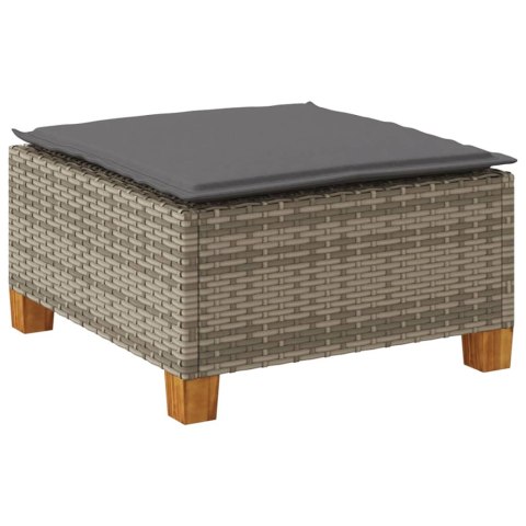 STOŁEK OGRODOWY Z PODUSZKĄ SZARY 63,5X56X32CM RATTAN PE