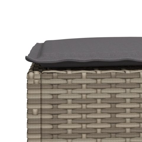STOŁEK OGRODOWY Z PODUSZKĄ SZARY 63,5X56X32CM RATTAN PE