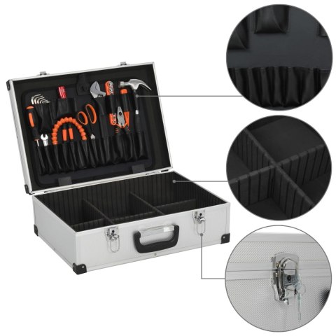 WALIZKA NA NARZĘDZIA 46X 33X 16CM SREBRNA ALUMINIUM