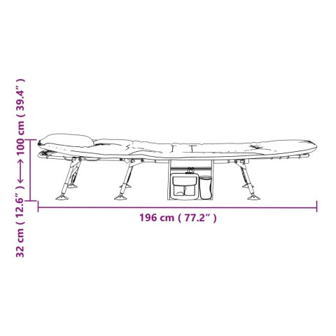 ŁÓŻKO WĘDKARSKIE REGULOWANE NOGI DO BŁOTA SKŁADANE ZIELONE