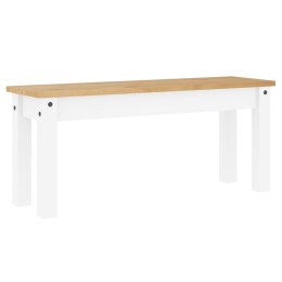 ŁAWKA STOŁOWA PANAMA BIAŁA 105X30X45CM LITE DREWNO SOSNOWE