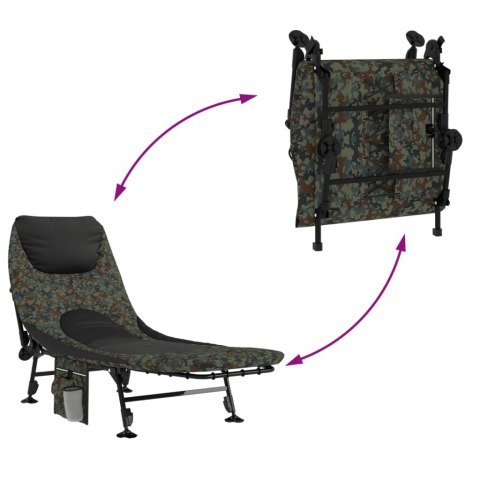 ŁÓŻKO WĘDKARSKIE REGULOWANE NÓŻKI DO BŁOTA SKŁADANE MORO