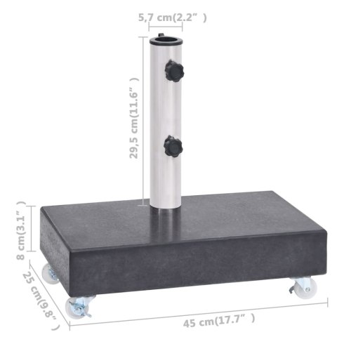 STOJAK POD PARASOL CZARNY 45X25X8CM GRANITOWY
