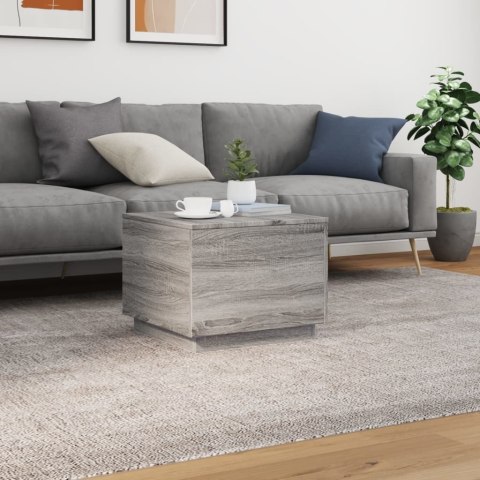 STOLIK KAWOWY Z OŚWIETLENIEM LED SZARY DĄB SONOMA 50X50X40CM