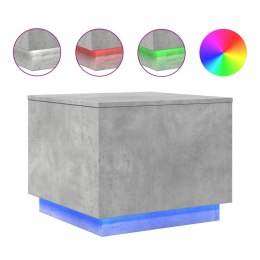 STOLIK KAWOWY Z PODŚWIETLENIEM LED SZAROŚĆ BETONU 50X50X40CM