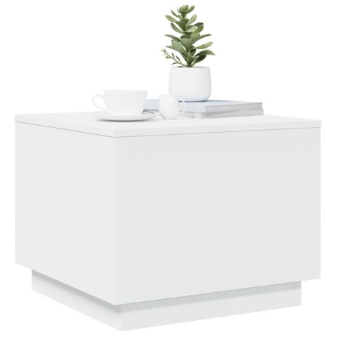 STOLIK KAWOWY Z OŚWIETLENIEM LED BIAŁY 50X50X40CM