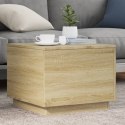 STOLIK KAWOWY Z PODŚWIETLENIEM LED DĄB SONOMA 50X50X40CM