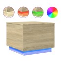 STOLIK KAWOWY Z PODŚWIETLENIEM LED DĄB SONOMA 50X50X40CM