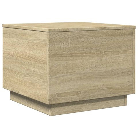 STOLIK KAWOWY Z PODŚWIETLENIEM LED DĄB SONOMA 50X50X40CM