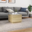 STOLIK KAWOWY Z PODŚWIETLENIEM LED DĄB SONOMA 50X50X40CM
