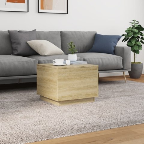 STOLIK KAWOWY Z PODŚWIETLENIEM LED DĄB SONOMA 50X50X40CM