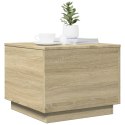 STOLIK KAWOWY Z PODŚWIETLENIEM LED DĄB SONOMA 50X50X40CM