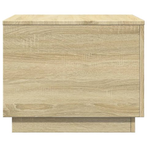 STOLIK KAWOWY Z PODŚWIETLENIEM LED DĄB SONOMA 50X50X40CM