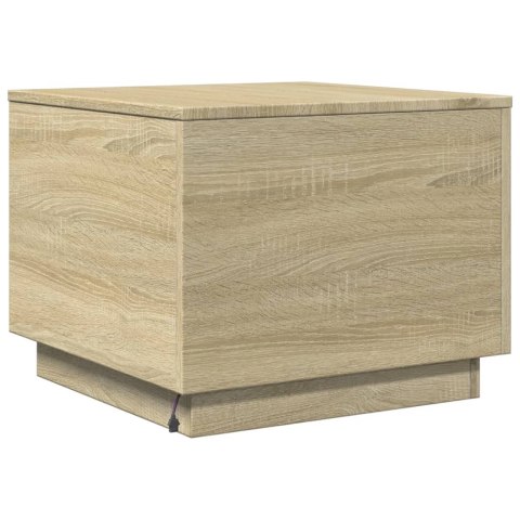 STOLIK KAWOWY Z PODŚWIETLENIEM LED DĄB SONOMA 50X50X40CM