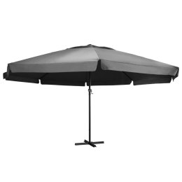 PARASOL OGRODOWY NA SŁUPKU ALUMINIOWYM 600CM ANTRACYTOWY