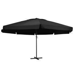 PARASOL OGRODOWY NA SŁUPKU ALUMINIOWYM 600CM CZARNY