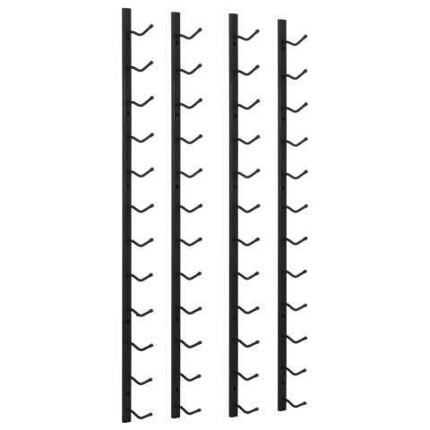 ŚCIENNE STOJAKI NA 12 BUTELEK WINA 2 SZT. CZARNE ŻELAZNE