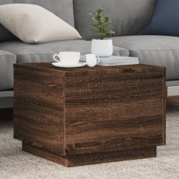 STOLIK KAWOWY Z OŚWIETLENIEM LED BRĄZOWY DĄB 50X50X40CM