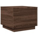 STOLIK KAWOWY Z OŚWIETLENIEM LED BRĄZOWY DĄB 50X50X40CM