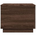 STOLIK KAWOWY Z OŚWIETLENIEM LED BRĄZOWY DĄB 50X50X40CM