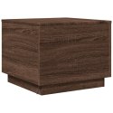 STOLIK KAWOWY Z OŚWIETLENIEM LED BRĄZOWY DĄB 50X50X40CM