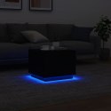 STOLIK KAWOWY Z OŚWIETLENIEM LED CZARNY 50X50X40CM