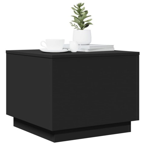 STOLIK KAWOWY Z OŚWIETLENIEM LED CZARNY 50X50X40CM