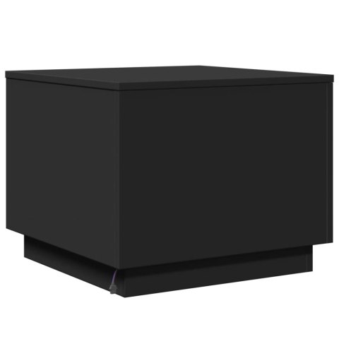 STOLIK KAWOWY Z OŚWIETLENIEM LED CZARNY 50X50X40CM