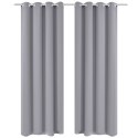 ZASŁONY ZACIEMNIAJĄCE Z PIERŚCIENIAMI 2 SZT. SZARE 135X245CM