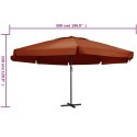 PARASOL OGRODOWY NA SŁUPKU ALUMINIOWYM 600CM TERAKOTA