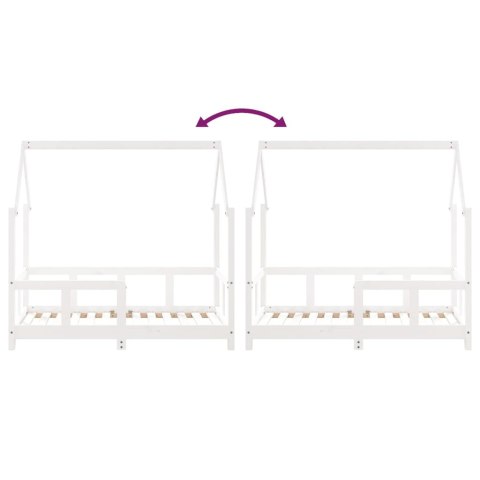 RAMA ŁÓŻKA DZIECIĘCEGO BIAŁA 70X140CM DREWNO SOSNOWE