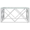 STOLIK KAWOWY 80X80X40CM STAL NIERDZEWNA I SZKŁO