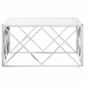 STOLIK KAWOWY 80X80X40CM STAL NIERDZEWNA I SZKŁO