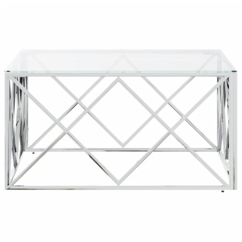 STOLIK KAWOWY 80X80X40CM STAL NIERDZEWNA I SZKŁO