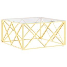 STOLIK KAWOWY 80X80X40CM STAL NIERDZEWNA I SZKŁO