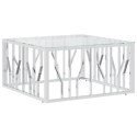 STOLIK KAWOWY 80X80X40CM STAL NIERDZEWNA I SZKŁO