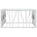 STOLIK KAWOWY 80X80X40CM STAL NIERDZEWNA I SZKŁO