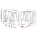 STOLIK KAWOWY 80X80X40CM STAL NIERDZEWNA I SZKŁO