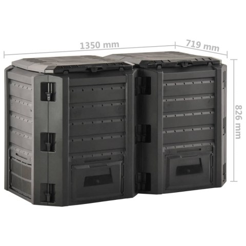 KOMPOSTOWNIK OGRODOWY CZARNY 800 L