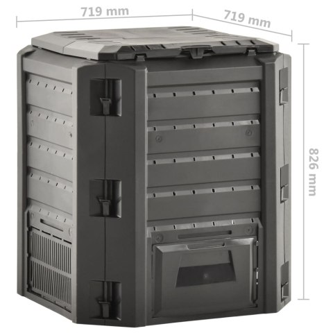 KOMPOSTOWNIK OGRODOWY CZARNY 380 L