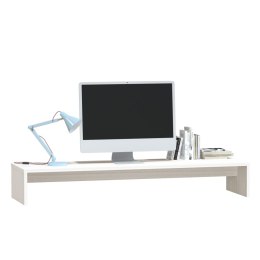 PODSTAWKA NA MONITOR BIAŁA 100X27X15CM LITE DREWNO SOSNOWE