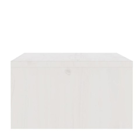 PODSTAWKA NA MONITOR BIAŁA 100X27X15CM LITE DREWNO SOSNOWE